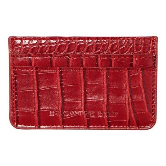 B-Low the Belt Red Croc Card Case - Picture 2 of 3